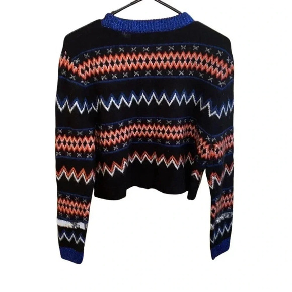 Topshop Multi Texture Metallic Sweatshirt Size 6 - Picture 3 of 5